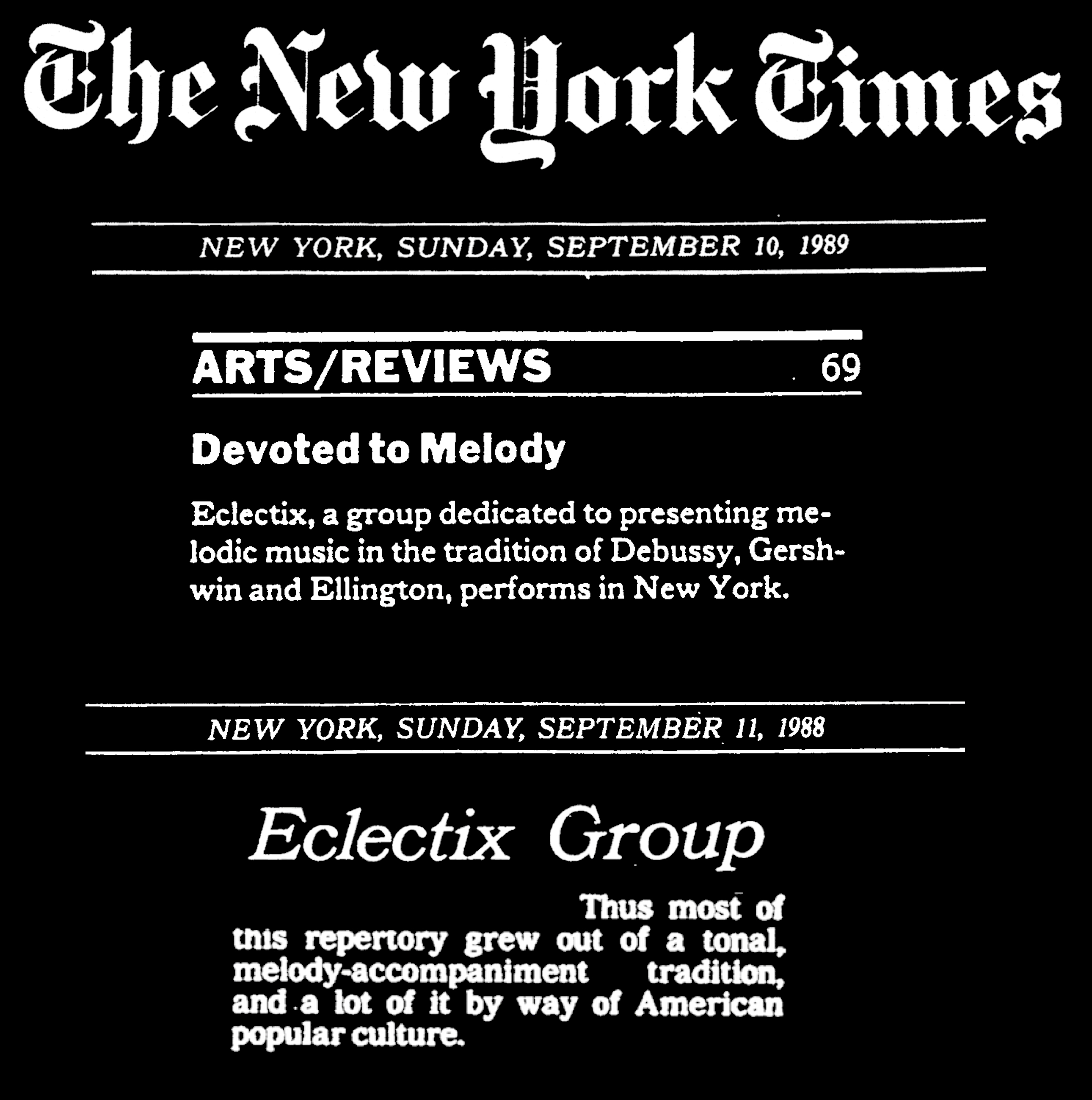 New York Times, 2 quotes from reviews
